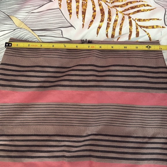 SOLDAnn Taylor loft size 00p xxsp pink brown and black striped work pencil skirt - Picture 6 of 7